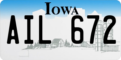 IA license plate AIL672
