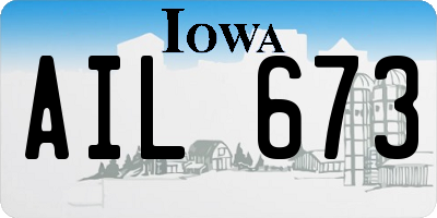 IA license plate AIL673