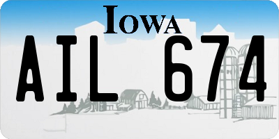 IA license plate AIL674