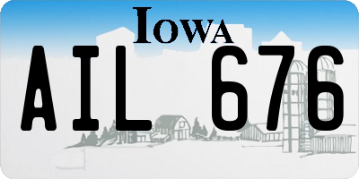 IA license plate AIL676
