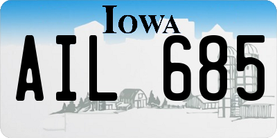 IA license plate AIL685