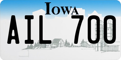 IA license plate AIL700
