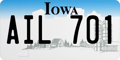 IA license plate AIL701