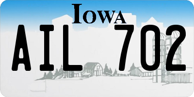 IA license plate AIL702