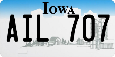 IA license plate AIL707