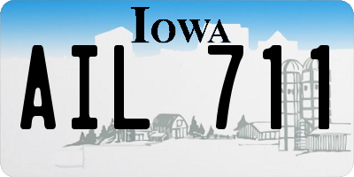 IA license plate AIL711