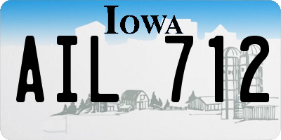 IA license plate AIL712