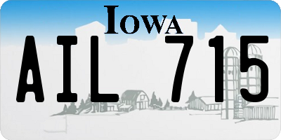 IA license plate AIL715