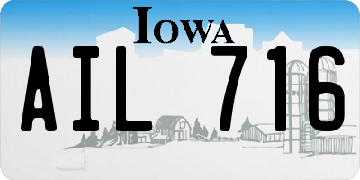 IA license plate AIL716