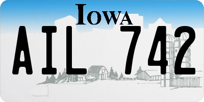 IA license plate AIL742