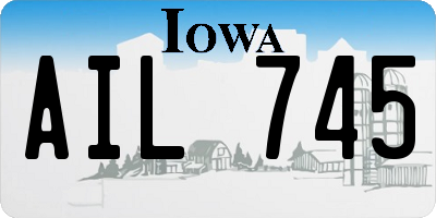 IA license plate AIL745