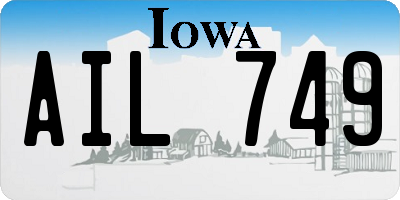 IA license plate AIL749