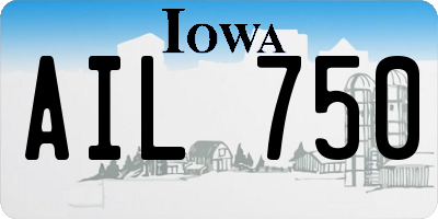 IA license plate AIL750