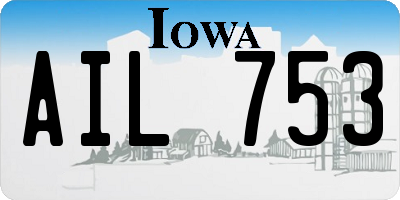 IA license plate AIL753