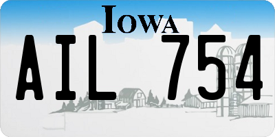 IA license plate AIL754
