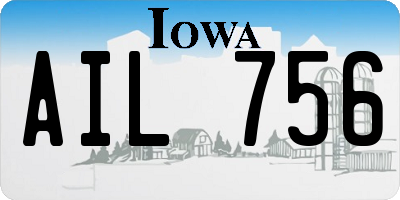 IA license plate AIL756