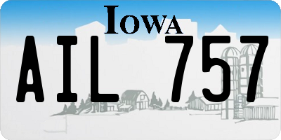 IA license plate AIL757