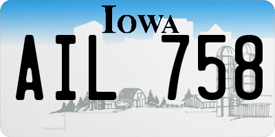 IA license plate AIL758