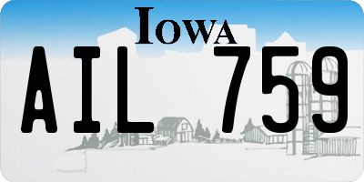 IA license plate AIL759