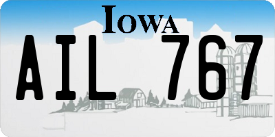 IA license plate AIL767