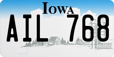 IA license plate AIL768
