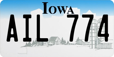 IA license plate AIL774