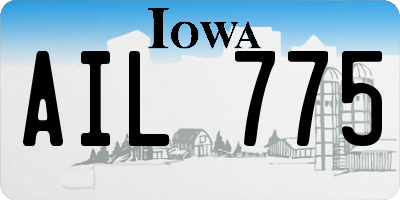 IA license plate AIL775