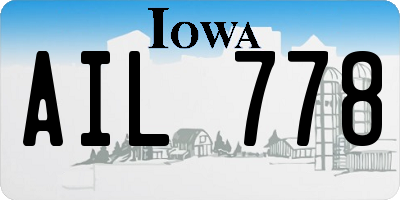 IA license plate AIL778