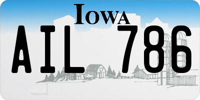 IA license plate AIL786