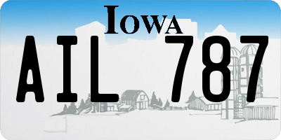 IA license plate AIL787