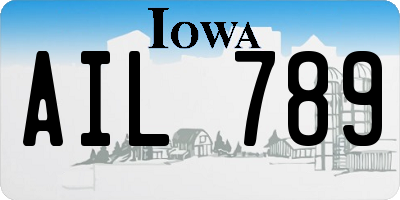 IA license plate AIL789