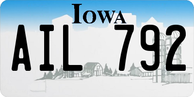 IA license plate AIL792