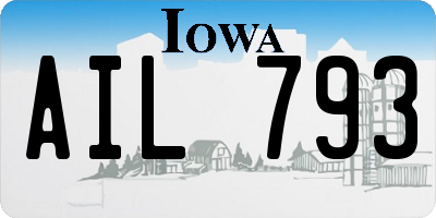 IA license plate AIL793
