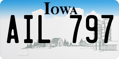 IA license plate AIL797