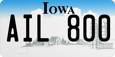IA license plate AIL800