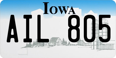 IA license plate AIL805