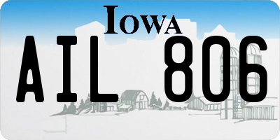 IA license plate AIL806