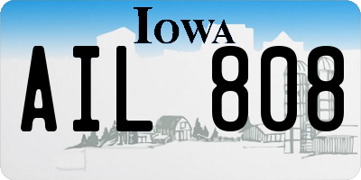 IA license plate AIL808