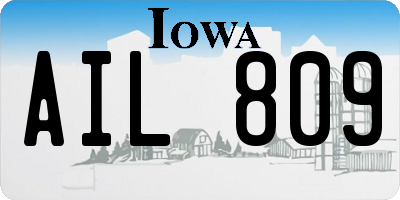 IA license plate AIL809