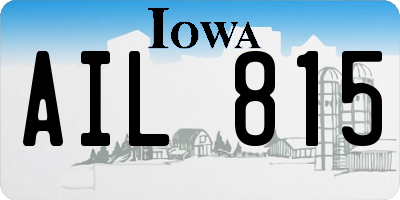 IA license plate AIL815