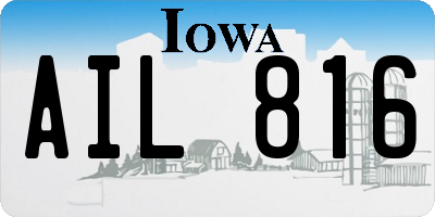 IA license plate AIL816