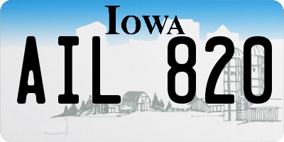 IA license plate AIL820