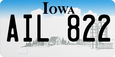 IA license plate AIL822