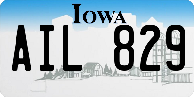 IA license plate AIL829