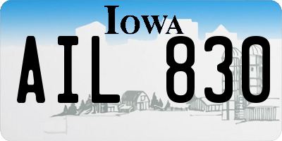 IA license plate AIL830
