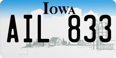 IA license plate AIL833