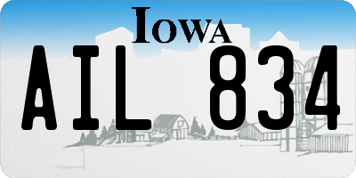 IA license plate AIL834