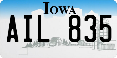 IA license plate AIL835
