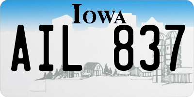 IA license plate AIL837