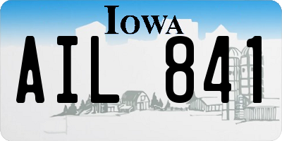 IA license plate AIL841